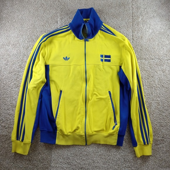 adidas Other - Sweden Track Jacket Mens XL Yellow Blue Soccer Zip Up Sverige Adidas 1978 Retro